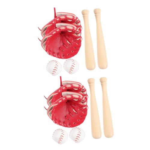 ibasenice 4 Sätze Baseball-Softball-Set Sportliches Puppenhauszubehör Mini-Schlüsselanhänger Kinderspielzeug Spielzeug für Kinder Spielzeug Outdoor Kinder bastelset Schlüsselanhänger liefern von ibasenice