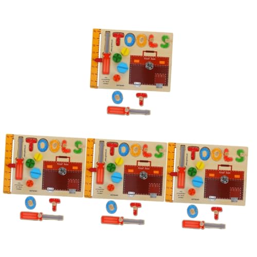 ibasenice 4 Sätze Beschäftigtes Brettspielzeug Puzzle Rätsel Kognitives Spielzeug Für Kinder Kognitive Tafel Besetztes Brett Für Kinder Trainingsspielzeug Für Kinder Kinderspielzeug Holz von ibasenice