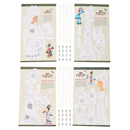 ibasenice 4 Sätze DIY-Material-Kit Kindergarten dekoringe Handwerksmaterialien Accessoires Schattenspiel DIY Freizeitspielzeug für farbige Schattenspielmaterialien Papier von ibasenice