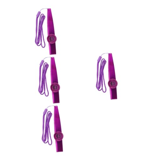 ibasenice 4 Sätze Kazoo-Set Gitarren-Kazoo-Partner Kazoo Üben Leistungs-Kazoo Elektrischer Kazoo Kazoos Mit Lanyards Kazoo Für Kinder Kazoo Partybevorzugung Aluminiumlegierung Violett von ibasenice