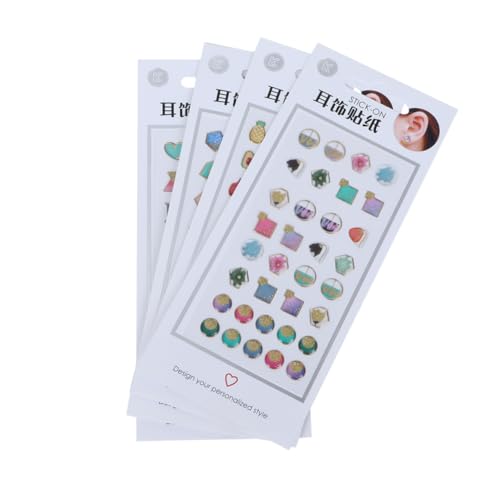 ibasenice 4 Sätze Ohrschmuck für Damen Diamant-Ohrstecker für Frauen Aufkleber Scrapbooking-Verzierung Ohrringe für Frauen Strass-Ohrstecker Ohrring Sticker Set selbstklebendes Ohrringpapier von ibasenice