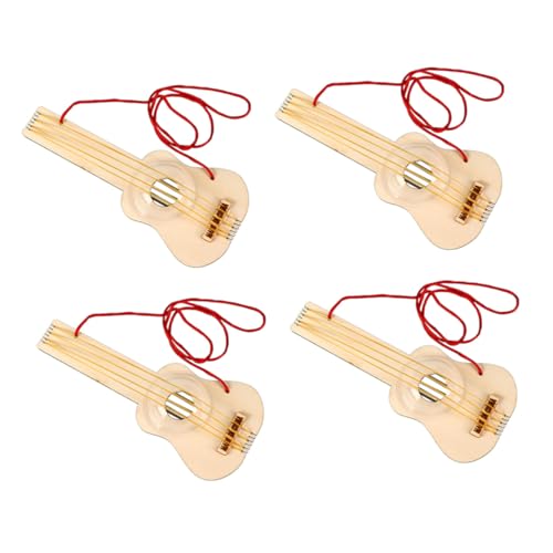 ibasenice 4 Sätze Ukulele aus Holz kleine Gitarre selber Bauen Miniatur Gitarre DIY-Kits musikinstrumente Musik Instrumente Spielzeug gitarrenbausatz selber Machen DIY Ukulele Material Kit von ibasenice