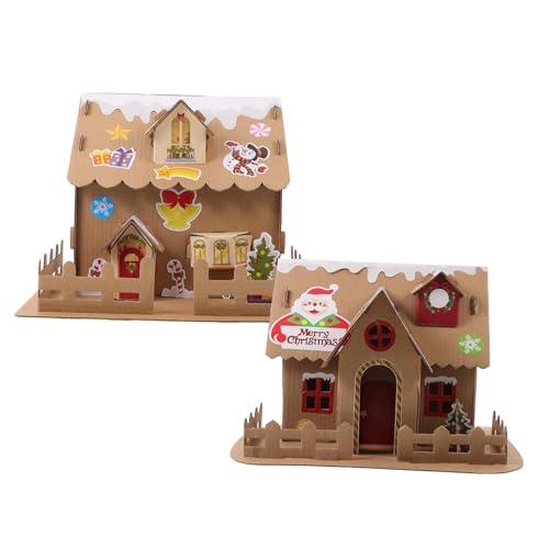 ibasenice 4 Sätze Weihnachtsplätzchenhaus weihnachtsspielzeug Kinder weihnachtsbasteln Weihnachten DIY dekoratives Kekshaus weihnachtsdeko kreatives Kekshaus Weihnachten kleines von ibasenice