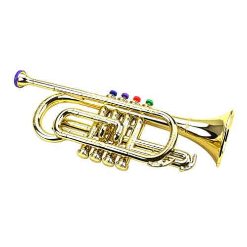 ibasenice 4 Simulationslautsprecher Musikinstrument-Spielzeug Trompetengeräuschemacher Kinder-Instrument-Spielzeug Minispielzeug Für Kinder Spielzeug Für Trompeteninstrumente Plastik Golden von ibasenice