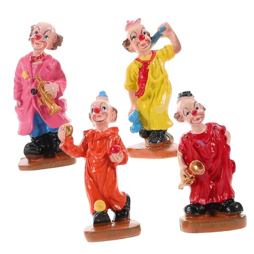 ibasenice 4 Stück Clown Figur Dekoration Miniatur Clown Ornamente Sandkasten Zubehör Clown Figur Dekoration Clown Figur Miniatur Clown Modell Cartoon Clown von ibasenice