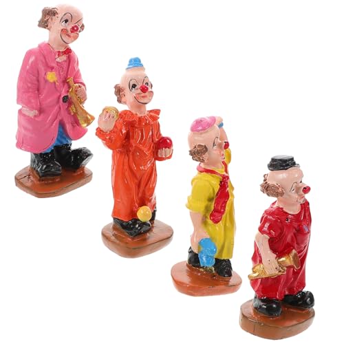 ibasenice 4 Stück Clown Ornament Winzige Clown Figuren Garten Clown Kleine Clown Figuren Garten Landschaftsbau Clown Kuchen Clown Statuen Mini Clown Figuren Für Karneval von ibasenice