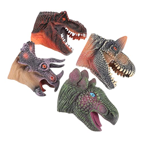 ibasenice 4 Stück Dinosaurier Handpuppen Die Marionettenpuppen Kinderspielzeug Interaktives Rollenspiel Geschichtenerzähl Handpuppenspielzeug Kinderhandpuppe Rollenspiel Handpuppe von ibasenice