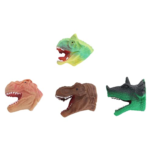 ibasenice 4 Stück Dinosaurier-handpuppe Mini-fingerpuppen Kinderspielzeug Interaktives Dinosaurier-fingerpuppe Dinosaurier-fingerspielzeug Fingerspielzeug Für Plastik von ibasenice