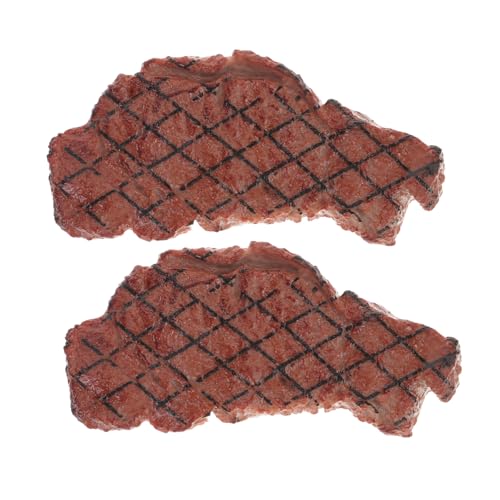 ibasenice 4 Stück Food-Modell Gefälschte Realistisch Grillzubehör Für Den Grill Gefälschtes Pflanzenpräsentationsfleisch Simulation Steak-Requisite Faux-Steak-Modell Plastik von ibasenice