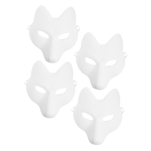 ibasenice 4 Stück Fuchs Kostüm Tiermaske Cosplay Bemalbare Maskenball Party Dekoration Tierkostüme Bekleidung Maskerade Für Frauen Lustige von ibasenice