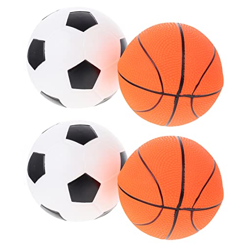 ibasenice 4 Stück Fußball-Basketball- Golfbälle Basketballkorb Kinderspiele Mini-Basketball für kinderspielzeug Fussball Simulationsbälle Kinderbälle PVC von ibasenice