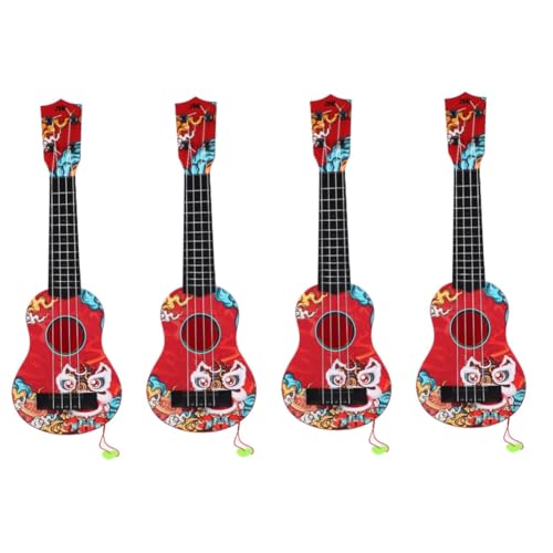 ibasenice 4 Stück Gitarrenspielzeug für Kinder Ukulele für Kinder Ukulele-Modell Kinder Gitarre Spielzeug Musikinstrument für Kinder Spielzeuge Kleinkindspielzeug Gitarre für Kinder Abs rot von ibasenice