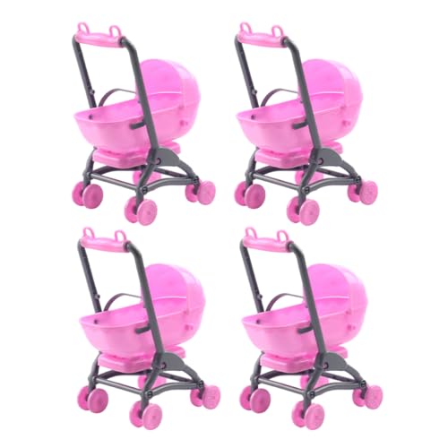 ibasenice 4 Stück Kinderwagen Spielzeug Kleinkinder Spielzeug Kleinkindspielzeug Babyzubehör Babydoll Kinderwagen Babyspielzeug Kinderwagen Für Puppen Puppenmöbel Puppenwagen Modell von ibasenice