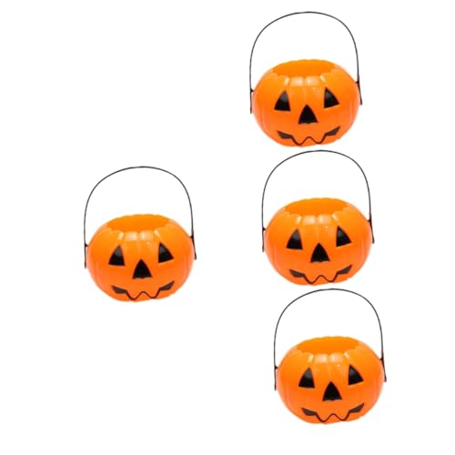 ibasenice 4 Stück Kürbis Eimer Halloween-Süßigkeitshalter Eimer für Mini-Kürbis-Leckerli-Eimer halloween spielzeug halloween toys Halloween-Süßigkeiten-Eimer Halloween-Eimer Plastik von ibasenice