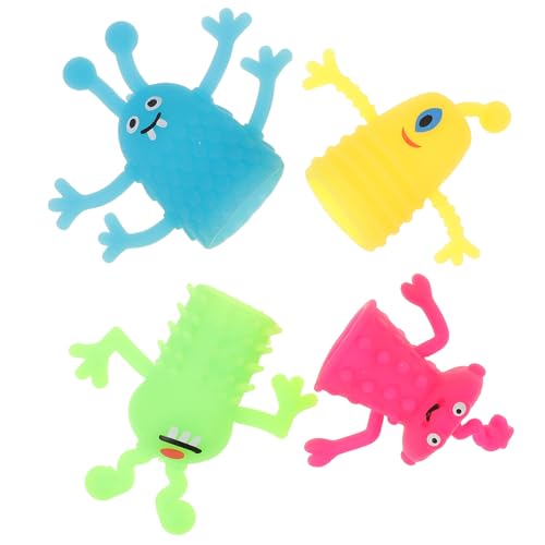 ibasenice 4 Stück Leuchtende Monster-Fingerpuppe interaktives Spielzeug kinderspielzeug Kid Toys Children Toys spielzeuge für Kinder Mini Toys Fingerspielzeug kleine Tierpuppe Plastik von ibasenice