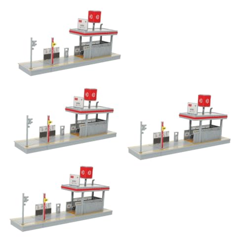 ibasenice 4 Stück Modell Einer U-Bahn-Station Spielzeug DIY-Plattformmodell Simulation der U-Bahn-Plattform Gefälschte U-Bahn-Station Dekorativer U-Bahn-Bahnsteig DIY-Stationsmodell Abs Grey von ibasenice