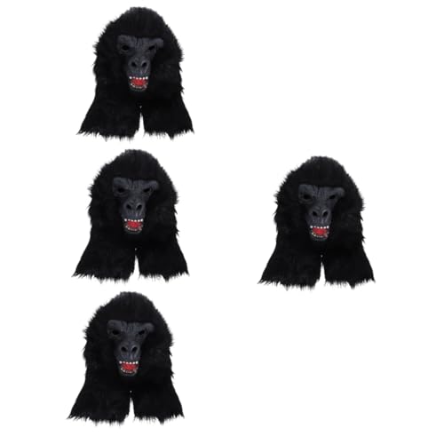 ibasenice 4 Stück Orang-Utan-Maske Halloween gruselige maske Tiermasken Karneval Lustiges Vampirmaske als Kopfbedeckung Gorilla-Kopfmaske Cosplay-Maske karnevalsparty zubehör von ibasenice