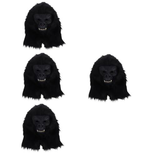 ibasenice 4 Stück Orang-Utan-Maske Partymaske Gorilla-Cosplay-Maske Gorilla-Maske Halloween-Gruselmaske Halloween-Affenmaske grusel maske gruselige maske Gorilla-Kopfmaske -Requisiten von ibasenice