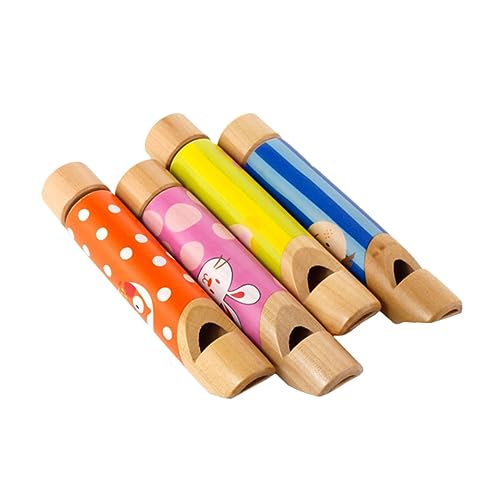 ibasenice 4 Stück Push-Pull-holzflöte Rutschen-pfeifen- Für Kinderspielzeugflöte Kleine Pfeife Aus Holz Schiebepfeife Pull-Push-Pfeife Aus Holz Hölzerne von ibasenice