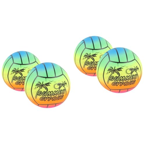 ibasenice 4 Stück Regenbogen-Volleyball Hüpfbälle Für Kinder Volleyball Sprengen Aufblasbares Spielzeug Für Schwimmbecken Wasserbälle Für Kinder Aufblasbarer Billardball Wassersport Ball PVC von ibasenice