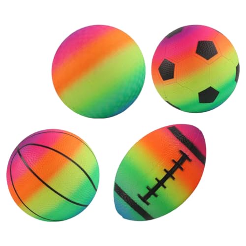 ibasenice 4 Stück Regenbogen-sportball Für Den Strand Bällebad Mini-wasserbälle Poolball Outdoor-Spiele Für Handball Für Hüpfball Für Kickbälle PVC von ibasenice