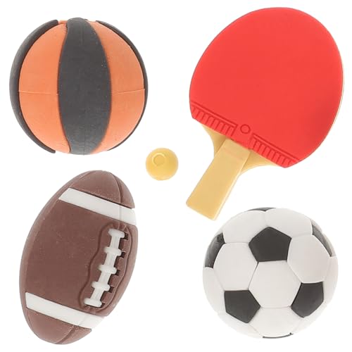 ibasenice 4 Stück Simulationskugelmodell Wohnaccessoires für zu Hause Mini-Basketbälle, Großpackung tischtennisball Tischtennis Platte Mini- -Basketballmodell Mini-Rugby-Modell Gummi von ibasenice