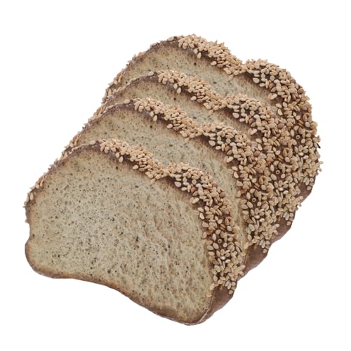 ibasenice 4 Stück Simulierte Brotmodelle Gefälschte Lebensmittel Brotscheibenmodell Toastbrot Partydekorationen Scheibenbrot Figur Brot Lebensmitteldekoration Brot Gefälschte von ibasenice