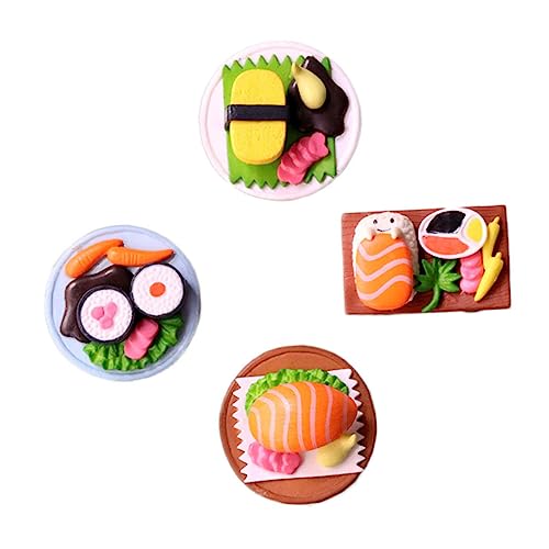 ibasenice 4 Stück Simuliertes Japanisches Sushi Puppenhaus Sushi Spielzeug Tortendeko Einschulung Miniatur PVC Material von ibasenice