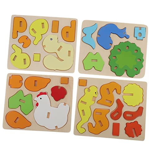 ibasenice 4 Stück Tier Dreidimensionales Puzzle Dreidimensionales Puzzle Spielzeug Gebäude Puzzle Spielzeug 3D Puzzle Spielzeug 3D Cartoon Puzzle Kinder Puzzle Pädagogisches Spielzeug 3D von ibasenice