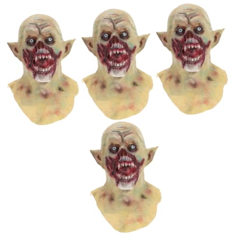 ibasenice 4 Stück Vampir-Kopf bedeckung halloween costume halloween kostüme scary mask Halloween-Gruselmaske Gruselige Halloween-Maske kleidung Zombie-Maske Gruselige Halloween-Vollkopfmaske von ibasenice