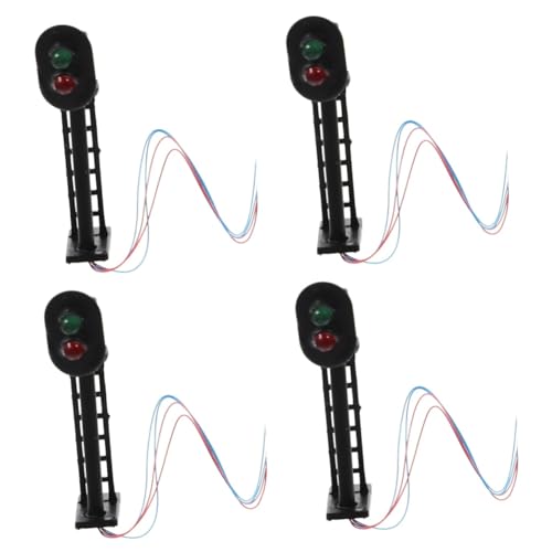 ibasenice 4 Stück modellbahn Lichter Züge und Zubehör Büro-Schreibtisch-Dekor Anlage Modelle Sandtisch-Fake-Signal künstliches Signalmodell Pflanze Ampel das Schild Spielzeug Kleinkind von ibasenice