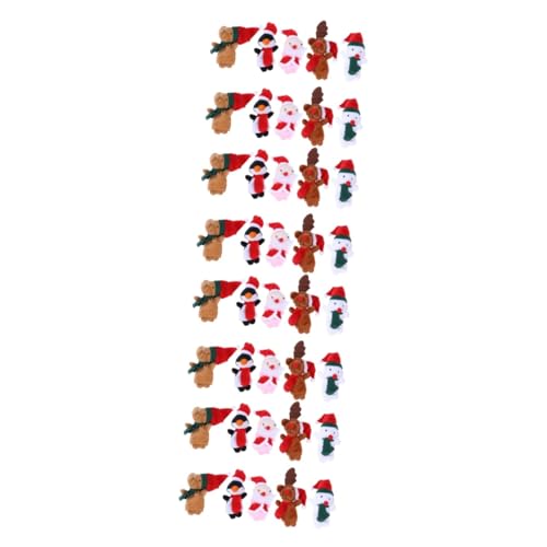 ibasenice 40 STK Kinder Fingerpuppen Weihnachten Füller für Weihnachtstüten Cartoon-Fingerspielzeug Rentier Hand weihnachtsbär Santa Claus Weihnachtsfingerpuppe Cartoon-Finger-Puppe von ibasenice