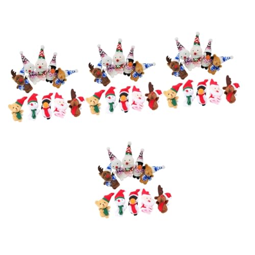 ibasenice 40 STK Weihnachts Finger Puppen Tierische Fingerpuppen Weihnachtsgeschenktüte Spielzeug Weihnachtsstrumpffüller Weihnachtsfingerpuppen Masse Goodie-Bag-Spielzeug Plüschtier Stoff von ibasenice