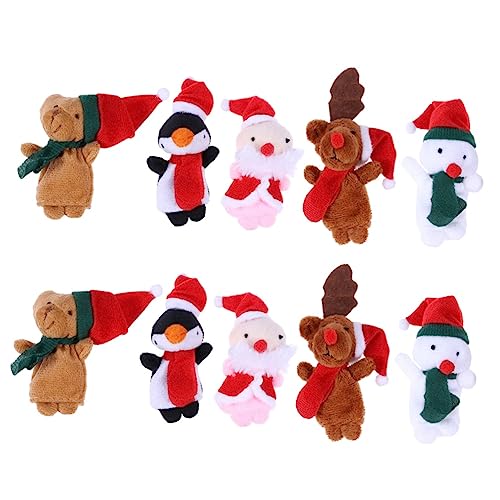 ibasenice 40 STK weihnachtliche Fingerpuppen weihnachtsbär Santa Claus die schneemänner Kinder Mini-Spielzeug Weihnachtshandpuppe Fingerpuppe für Kinder weihnachtliches Fingerspielzeug von ibasenice