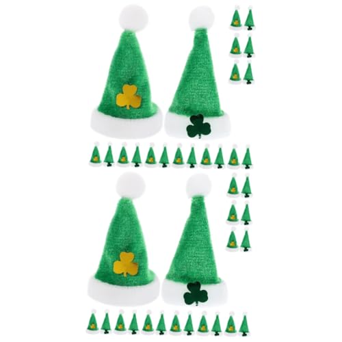 ibasenice 40 STK Mini-pom-pom-mütze Kleider Weihnachtsmütze Mini-puppenhüte Miniatur-wichtelmützen Kreative Hutverzierung Dekoration Zum St. Patrick's Day Miniatur-puppenhut Mini-Hut Plüsch von ibasenice