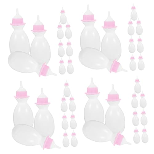 ibasenice 40 Stück Babyflasche Mädchen Spielzeug Puppe Miniatur Puppenhaus Zubehör Simulation Flasche Spielzeug Kinder Puppenzubehör Miniatur Milchflaschen Puppenflaschen Kunststoff Weiß von ibasenice