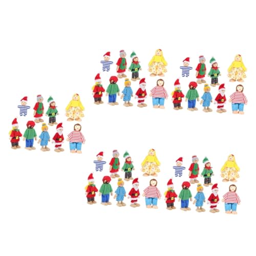 ibasenice 45 STK Puppe Cartoon-fingerspielzeug Mini-weihnachtsmenschen Beruhigendes Spielzeug Weihnachtsfamilienfiguren Spielzeug Für Kinder Zahlenspielzeug Urlaub Fingerspielzeug Stoff von ibasenice