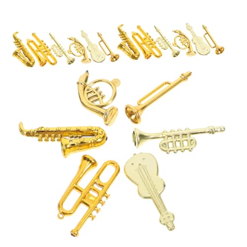 ibasenice Verschiedene Mini-musikinstrumentenmodelle Violine Trompete Saxophon Klarinette Waldhorn 48-teiliges Set Zur Dekoration von ibasenice