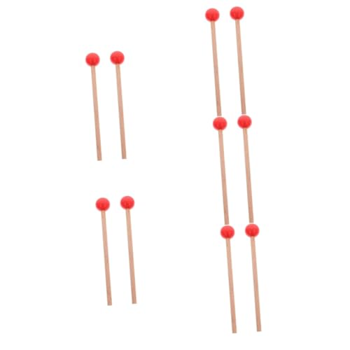 ibasenice 5 Paare Marimbaschlägel Trommelstöcke Xylophon-Sticks Instrumentenhammer Xylophon-Trommelstock Musik-Drumsticks Percussion-Drum-Tool Xylophonschlägel Buchenholz rot von ibasenice