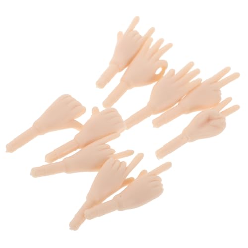 ibasenice 5 Paare Puppenzubehör Mit Weißem Körper Ersatzteile Für Puppenhand Bewegliche Handteile Puppenteile Miniatur-handteile Finger-handpuppen Puppenhände Basteln Babyhände Beige Plastik von ibasenice