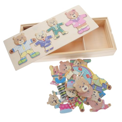 ibasenice 5 Sätze Ankleide-Puzzle Pädagogische Puzzles Kinderspielzeug Tierspielzeug Für Kinder Tierisches Spielzeug Tierpuzzlespiel Für Kinder Spielzeug Zum Umziehen Rätsel Holz von ibasenice