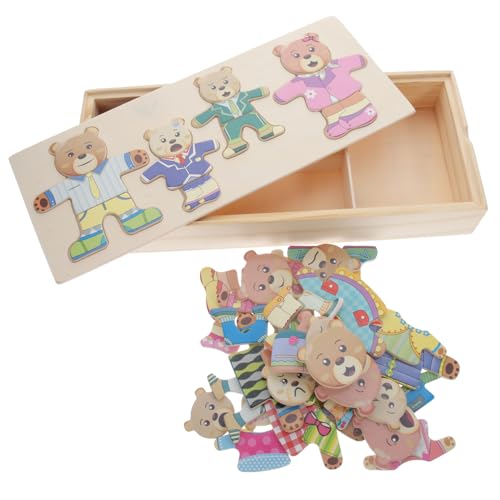 ibasenice 5 Sätze Ankleide-Puzzle Pädagogische Puzzles Tiere Spielzeug Tier Puzzles Tierisches Spielzeug Kinderspielzeug Pädagogische Tierrätsel Tierspielzeug Für Kinder Holz von ibasenice