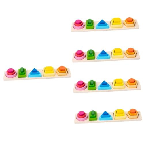 ibasenice 5 Sätze Geometrie-Puzzle Bausteine Jigköpfe Magnet Spielzeug Bauklötze Kinderspielzeug Kinder Spielzeug Puzzlematte Spielzeuge Puzzlekarte Magnetspielzeug Spielsachen Colorful Holz von ibasenice