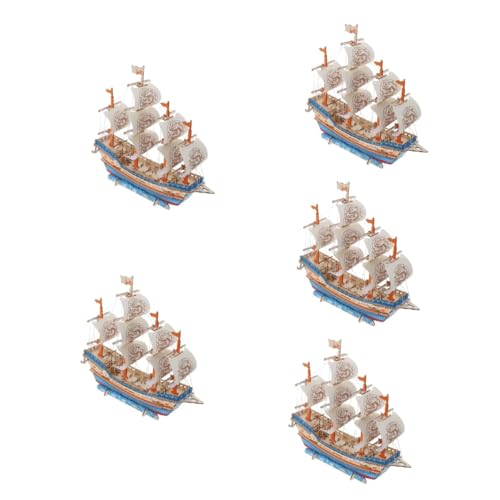 ibasenice 5 Sätze Segelmodell inneneinrichtung Wohnkultur nautisches Segelbootmodell Holzpuzzles für Erwachsene Spielzeug Ornament Modellbausätze Modellschiff Schreibtisch schmücken Geschenk von ibasenice