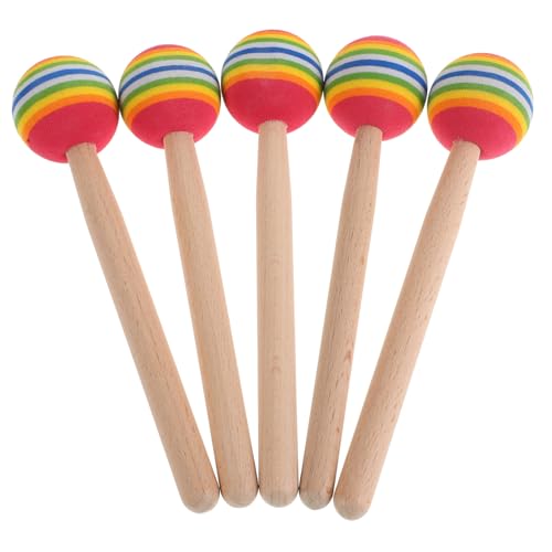 ibasenice 5 Stück Drum Mallet Sticks Runde Drum Stick Sound Hand Percussion Verbessern Sie Die Musikwahrnehmung Sound Percussion Drum Sticks Hand Percussion Spielzeug Für Bühnenshows von ibasenice