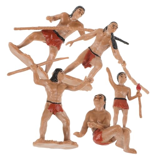 ibasenice Realistische Primitive Männer Jagd Szene Modell Kit 5 Stücke Set Sand Tisch Mini Figuren Garten Landschaft Spielzeug Figur von ibasenice