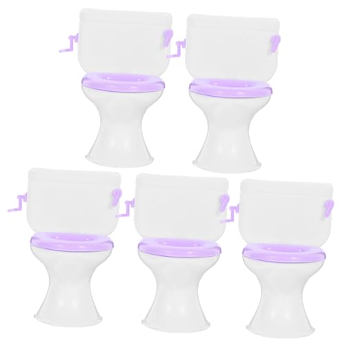 ibasenice 5 Stück Puppen Wc Spielzeug Spielzeug Puppenhaus Zubehör Mini Spielzeug Mini Schmuck Badezimmer Möbel Puppen Badezimmer Möbel Puppenhaus Möbel Toilette Mini Möbel von ibasenice