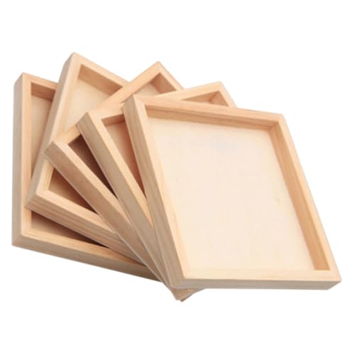 ibasenice 5 Stücke Holz Halter Puzzle Block Lagerung Trays Trays Quadratischen Tablett von ibasenice