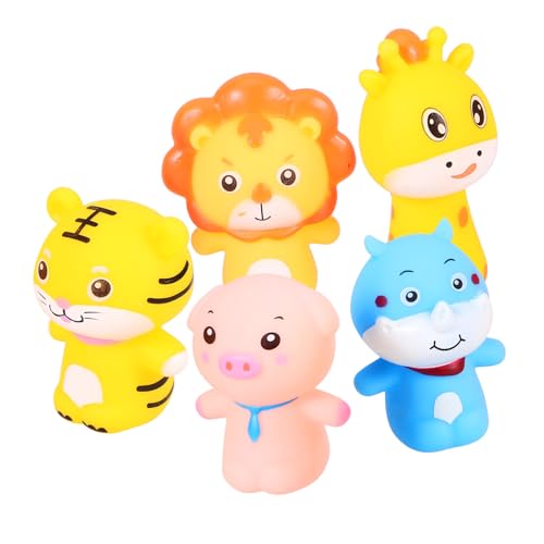 ibasenice 5 Stücke Tierfigurenspielzeug Tiere puppentrage kinderspielzeug spielzeuge Fingerspielzeug für Kleinkinder Fingerpuppen Tiere Fingerpuppe PVC von ibasenice