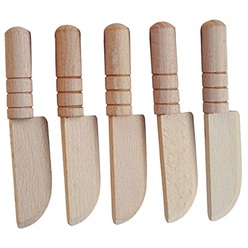 ibasenice 5 Teiliges Holzspielzeug Set Realistische Holzfruchtmesser Für Pädagogisches Küchenzubehör Für Rollenspiele Ideal Für Jungen Und ädchen DIY Kochspielzeug Für Die Kinderküche von ibasenice